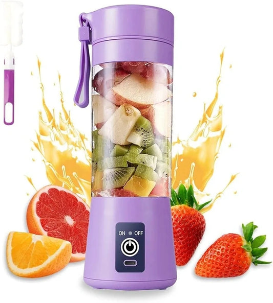 Portable 6-Blade Juicer Blender with built-in Jar, Juice Mixer Bottle,Fruit Juice Machine,USB Rechargeable Personal Size Juicer Grinder for Juices,Protein&Milk Shakes (Multicolor)